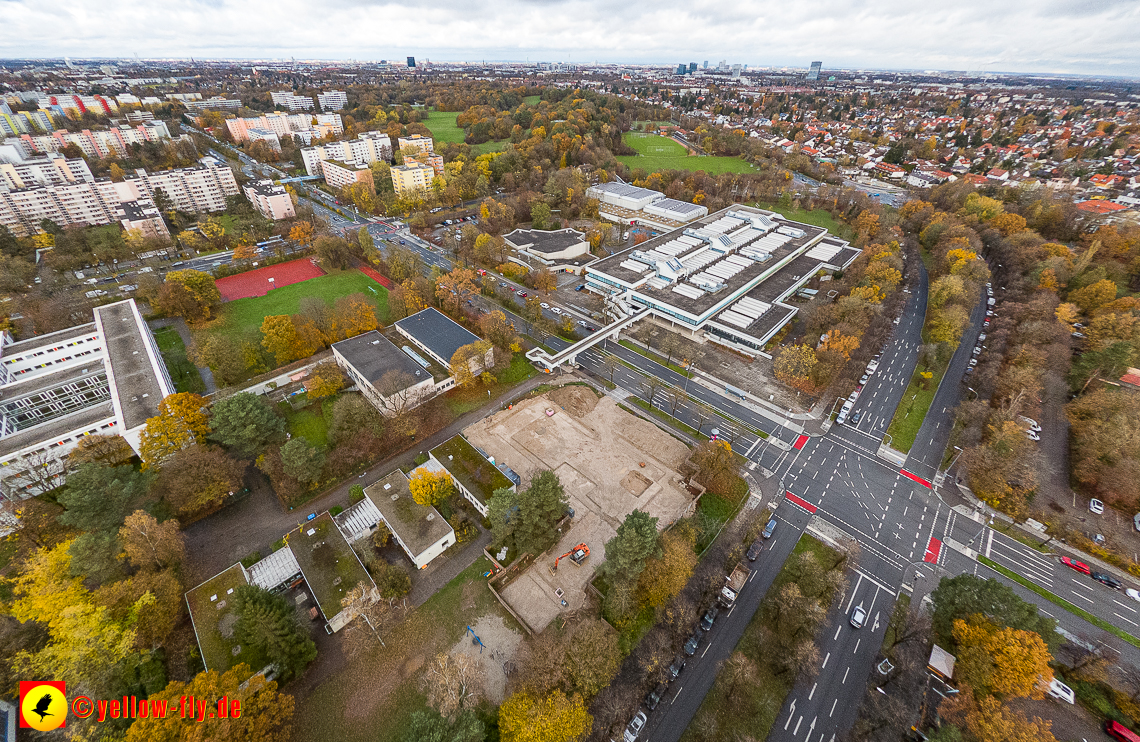 19.11.2022 - Luftbilder von der Baustelle an der Quiddestraße 'Haus für Kinder' in Neuperlach